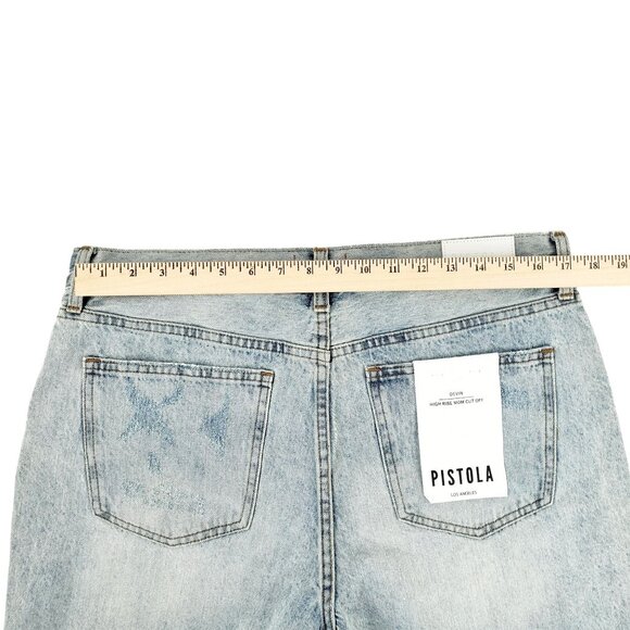 Pistola Devin Button Fly High Rise Mom Cut Off Jean Shorts 32 (Measures 34) NWT - Picture 10 of 13